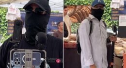 'It's sick' â footage shows masked thugs prowling through posh LA farmers market